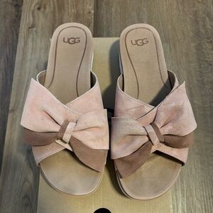 Women’s Ugg Joanie suede platform sandal 9.5 multi pink tone